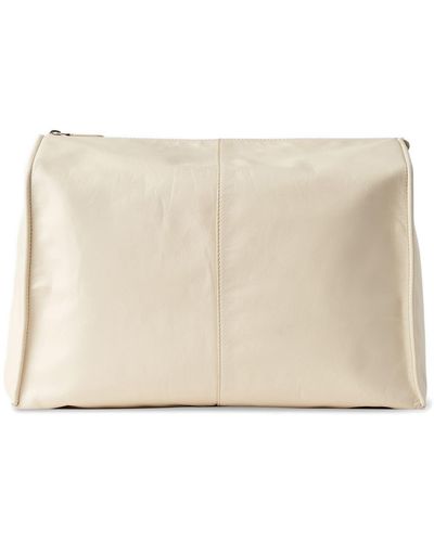 The Row Calfskin Leather Box Clutch - Natural