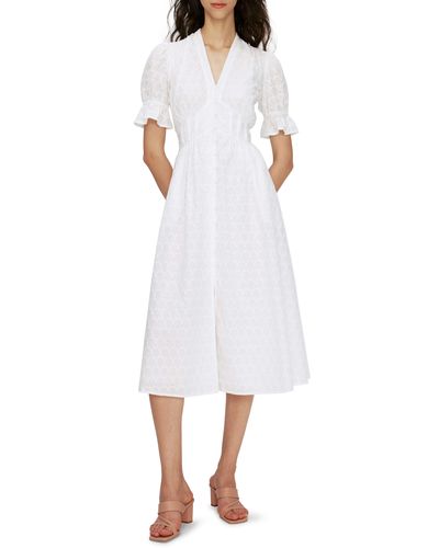 Diane von Furstenberg Erica Eyelet A-line Dress - White