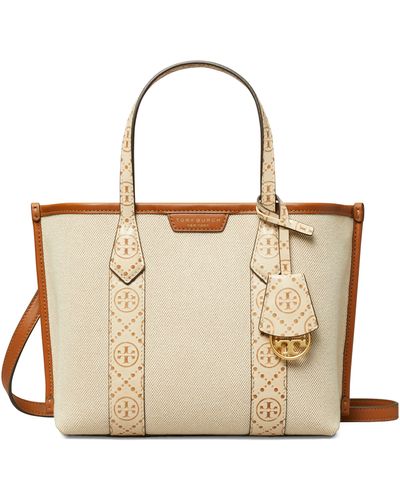 Tory Burch Small Perry Triple Compartment Canvas Tote - Natural