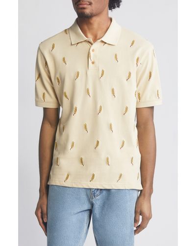 Carrots Wheat Embroidered Cotton Polo - Natural