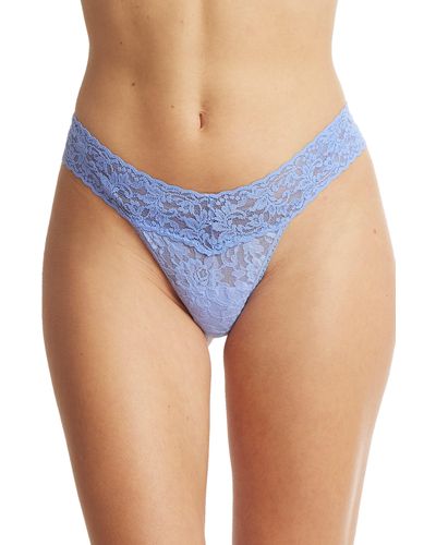 Hanky Panky Signature Lace Low Rise Thong - Blue