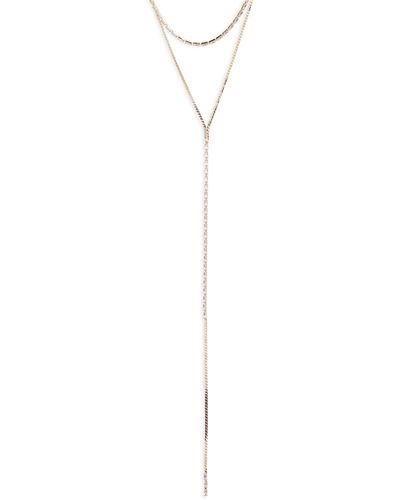 Nordstrom Layered Cz Delicate Y-necklace - White