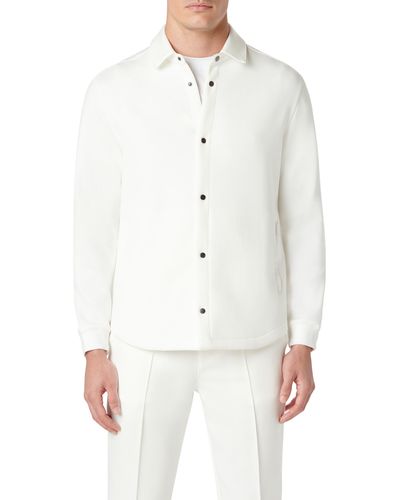 Bugatchi Knit Shirt Jacket - White