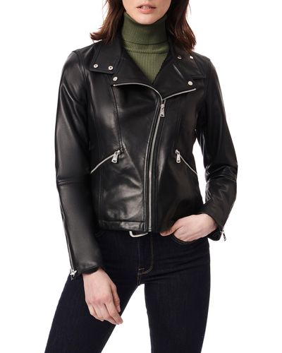 Bernardo Leather Moto Jacket - Black