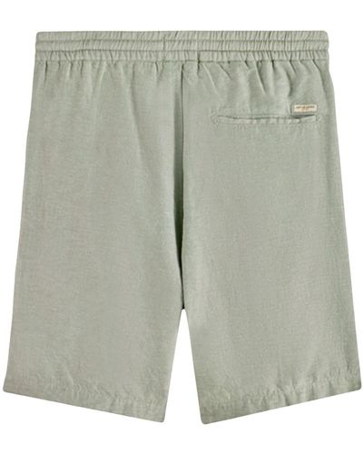 Scotch & Soda Fave Cotton & Linen Twill Bermuda Shorts - Gray
