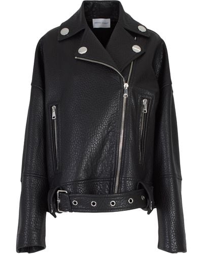 Rebecca Minkoff Stevie Leather Moto Jacket - Black