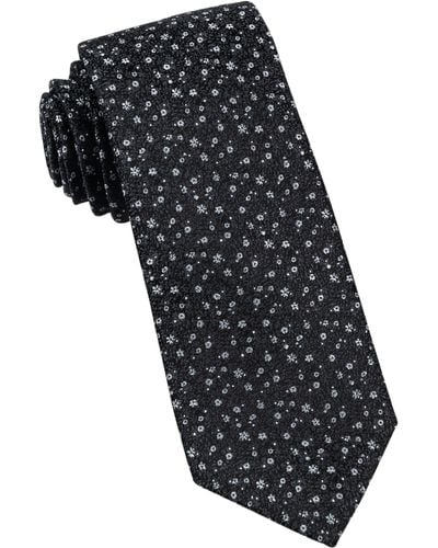 W.r.k. Mini Floral Silk Tie - Black