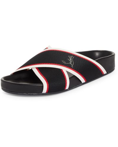 Christian Louboutin Hot Cross Bizz Slide Sandal - Black