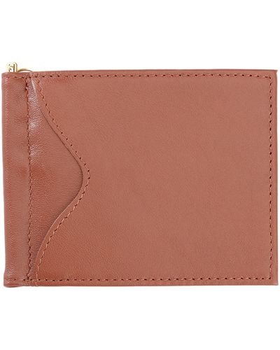 ROYCE New York Personalized Rfid Leather Money Clip Card Case - Brown