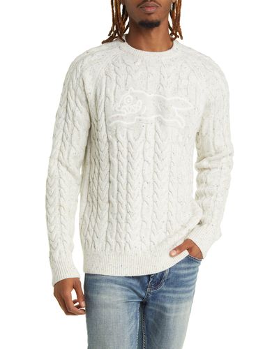 ICECREAM Sprinkles Cable Crewneck Sweater - White