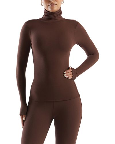 Naked Wardrobe The Nw Turtleneck Top - Brown