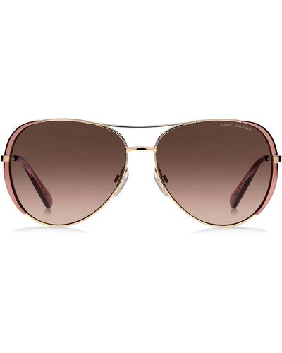 Marc Jacobs 59mm Gradient Aviator Sunglasses - Brown