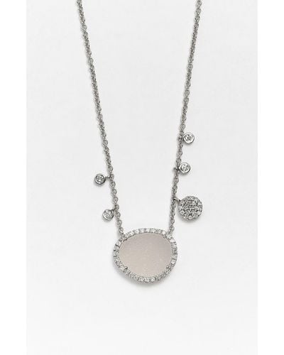 Meira T Meirat Drusy & Diamond Pendant Necklace - White