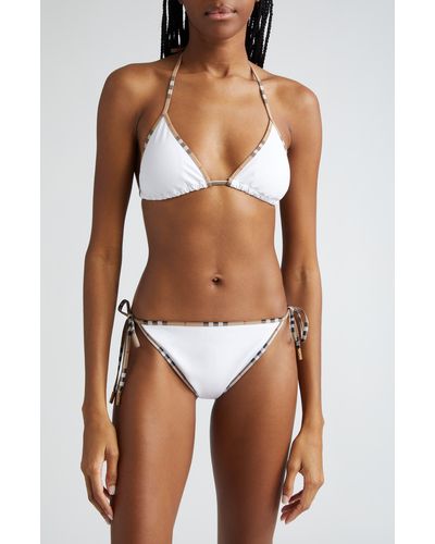 Burberry Mata Check Trim Two-piece Swimsuit - White