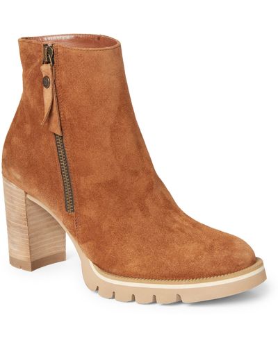 Paul Green Sloane Lug Sole Bootie - Brown