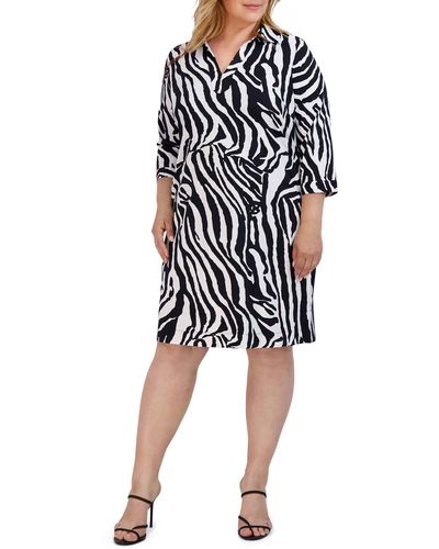 Foxcroft Angel Zebra Print Dress - Black