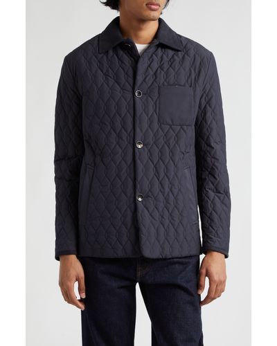 Agnona Quilted Equestrian Jacket - Blue