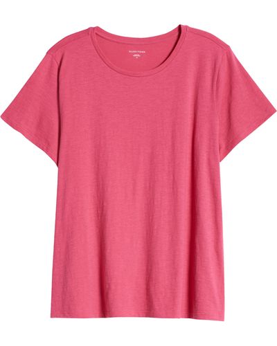 Eileen Fisher Crewneck Organic Cotton T-shirt - Pink