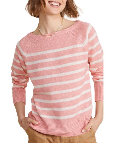 Vineyard Vines Cashere & Linen Boatneck Sweater - Pink