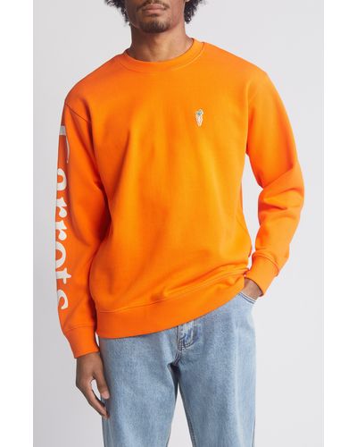 Carrots Wordmark Long Sleeve Cotton Graphic T-shirt - Orange