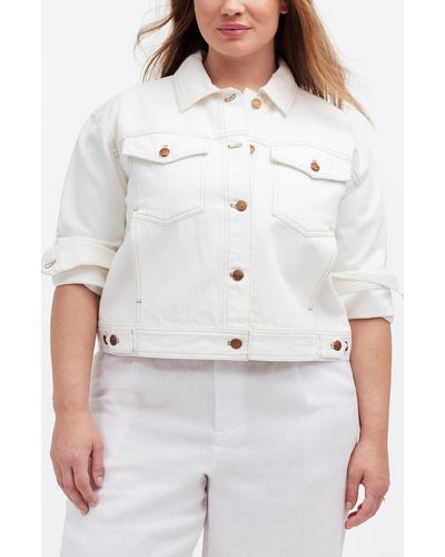 Madewell Button Front Denim Jacket - White