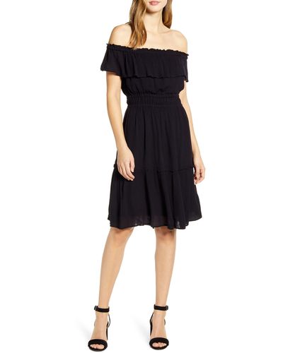 Tommy Bahama Caicos Off The Shoulder Dress - Black