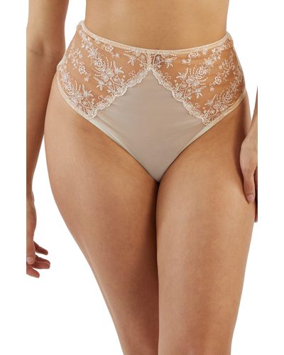 Playful Promises Cassia High Waist Thong At Nordstrom - Brown