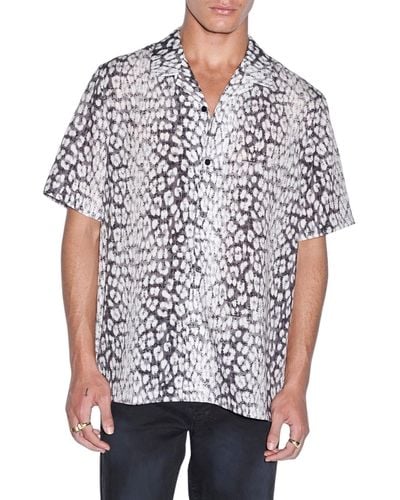 Ksubi White Noise Leopard Print Resort Short Sleeve Button-up Shirt - Multicolor