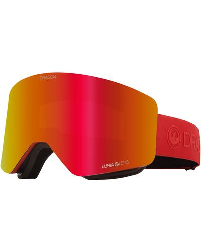 Dragon R1 Otg 63mm Snow goggles With Bonus Lens - Red