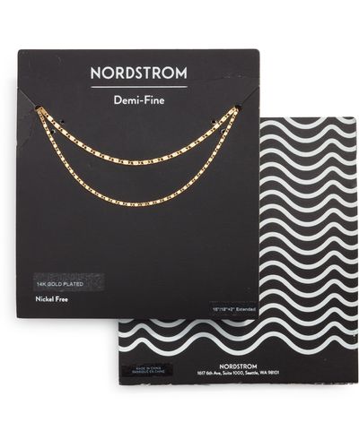 Nordstrom Demifine 2 Layer Bar Chain Necklace - Black