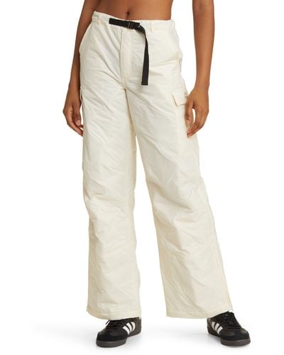 Coney Island Picnic Alpine Slopes Quilted Wide Leg Cargo Pants - Natural