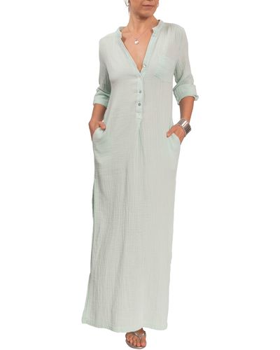 EVERYDAY RITUAL Tracey Cotton Caftan - White