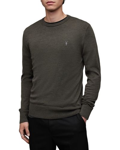 AllSaints Mode Slim Fit Wool Sweater - Gray