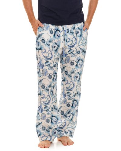 The Lazy Poet Drew Medusa Linen Pajama Pants At Nordstrom - Blue