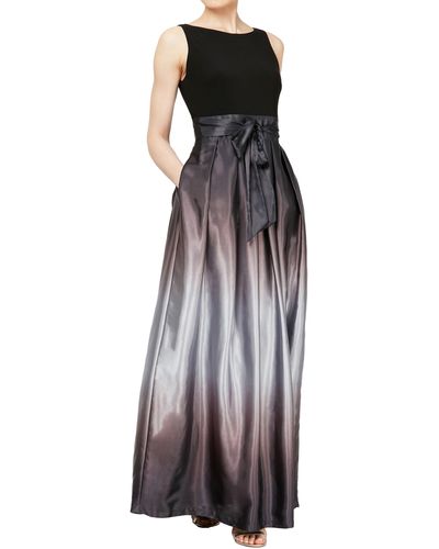 Sl Fashions Slny Ombre Satin Gown In Bks At Nordstrom Rack - Purple