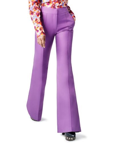 Smythe Pintuck Wide Leg Pants - Purple