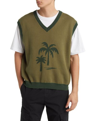 KROST Palm Tree Sweater Vest - Green