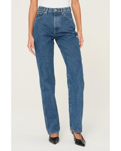 DL1961 Demie High Waist Straight Leg Jeans - Blue