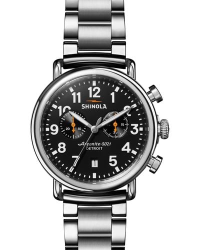 Shinola Runwell Chronograph Bracelet Watch - Black