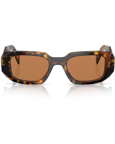 Prada Runway 49mm Rectangular Sunglasses - Brown