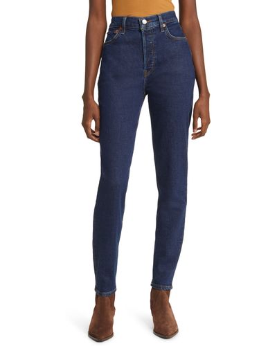 RE/DONE High Waist Skinny Jeans - Blue