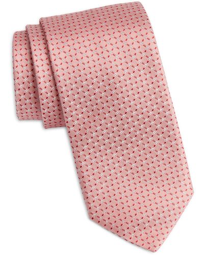 Canali Neat Silk Tie - Pink