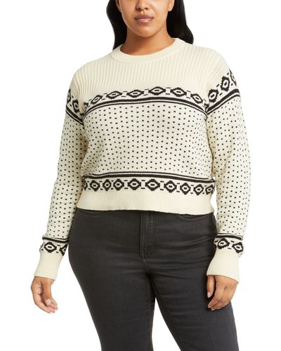 Treasure & Bond Pattern Crewneck Sweater - Natural
