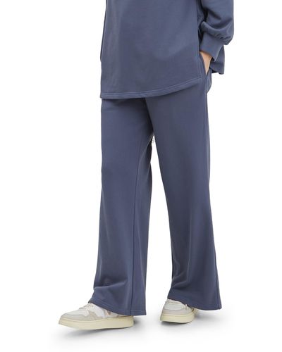 Nom Maternity Walker Wide Leg French Terry Maternity Lounge Pants - Blue