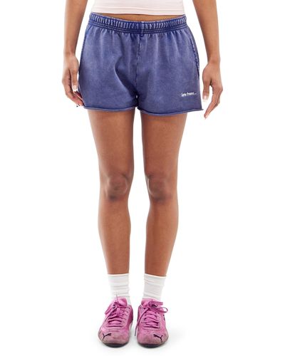 iets frans... Mini Cotton jogger Shorts - Blue