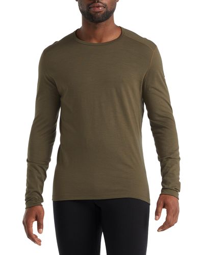 Icebreaker Oasis Long Sleeve Wool Base Layer T-shirt - Green