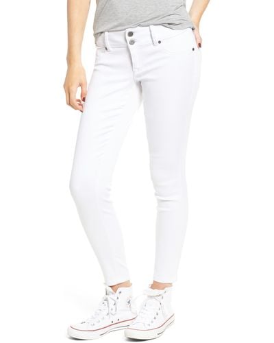 1822 Denim Double Button Skinny Jeans - White