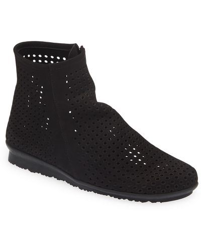 Arche Perforated Wedge Bootie - Black