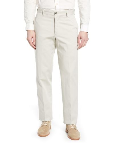 Berle Charleston Khakis Flat Front Chino Pants - White