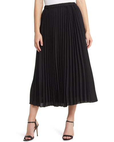 Anne Klein Pull-on Pleated Skirt - Black